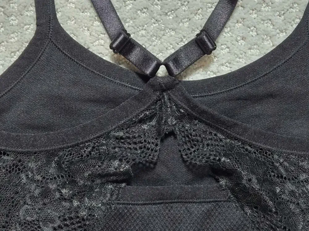 Torrid Curve Seamless Bralette Black Lace Trim Size 0